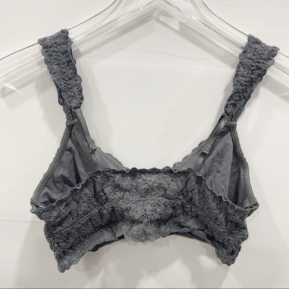 Aerie Lace Bralette Grey Adjustable Strap Medium Intimate - Picture 2 of 5